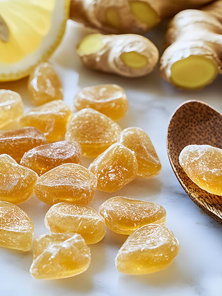 Keto Ginger Hard Cough Drops with Fresh Ginger and Lemon