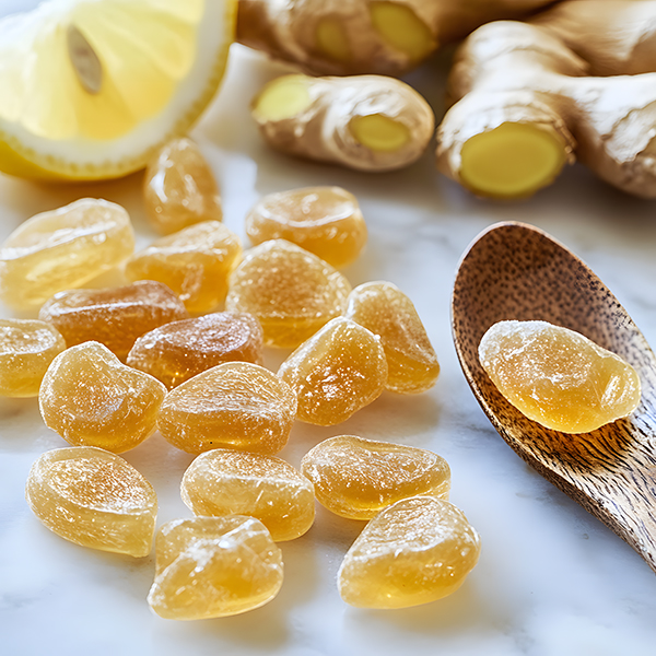 Keto Ginger Hard Cough Drops with Fresh Ginger and Lemon
