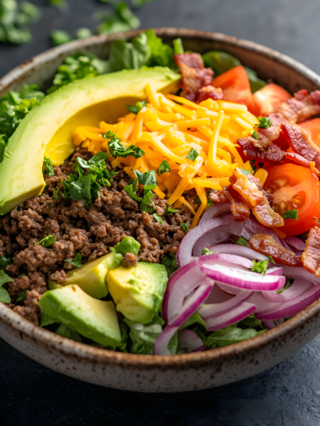 This Keto Powerhouse Burger Salad is a game-changer! It’s filling, delicious, and designed to keep you in ketosis while supporting fat loss and muscle retention.